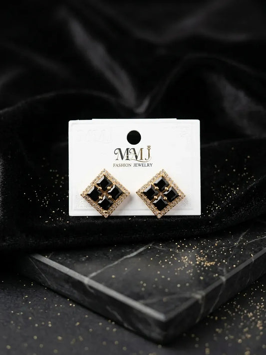 Women's Gold Plated Crystal Earrings 2 Pcs