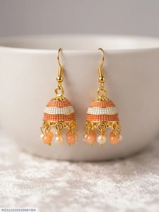 Gold Plated Funky Jhumka Earrings for Women Multicolor