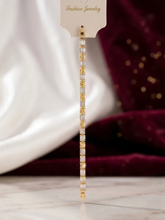 Women Funky Crystal Gold Plated Bracelet 1000oz