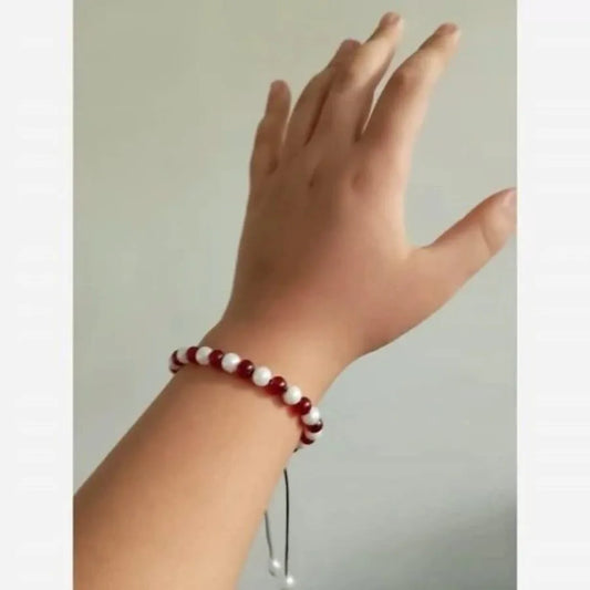 Red \u0026 White Pearl Bracelet for Women Daily Wear