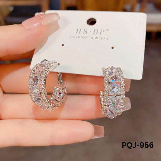 Zircon Gold Baliyaan Earrings for Women