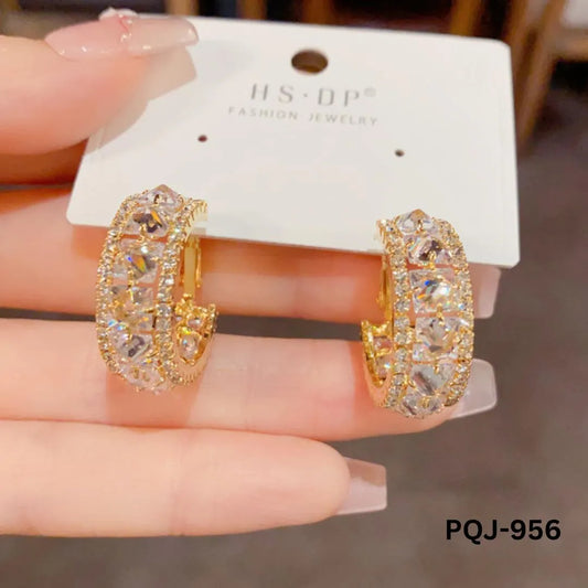Zircon Gold Baliyaan Earrings for Women
