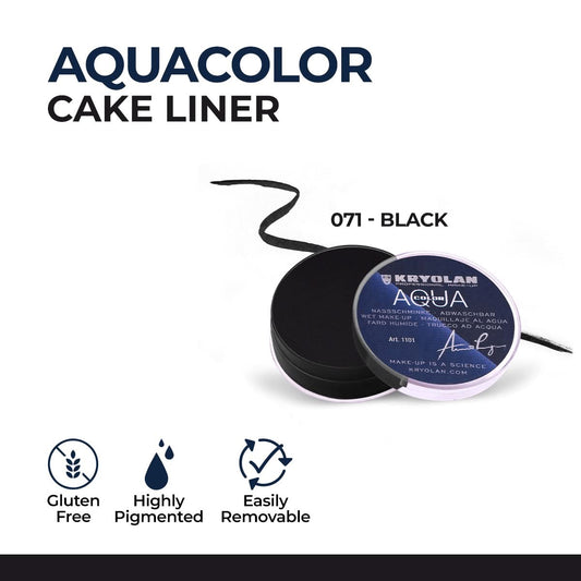 Kryolan - Aquacolor Cake Liner - 071 - Black