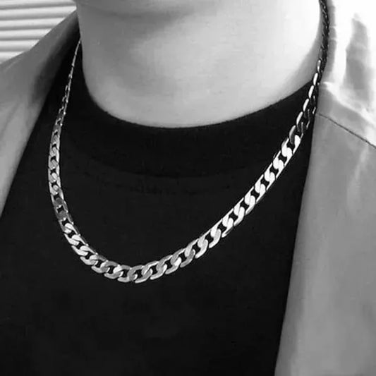 Stainless Steel Chain Necklace Silver Unisex Daily Wear