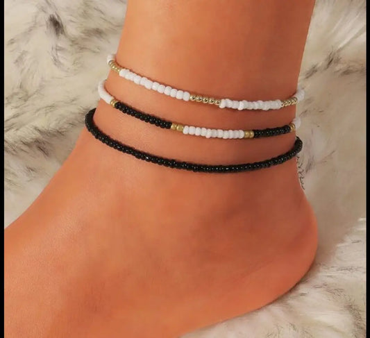 Resin Polish Pearl Anklet