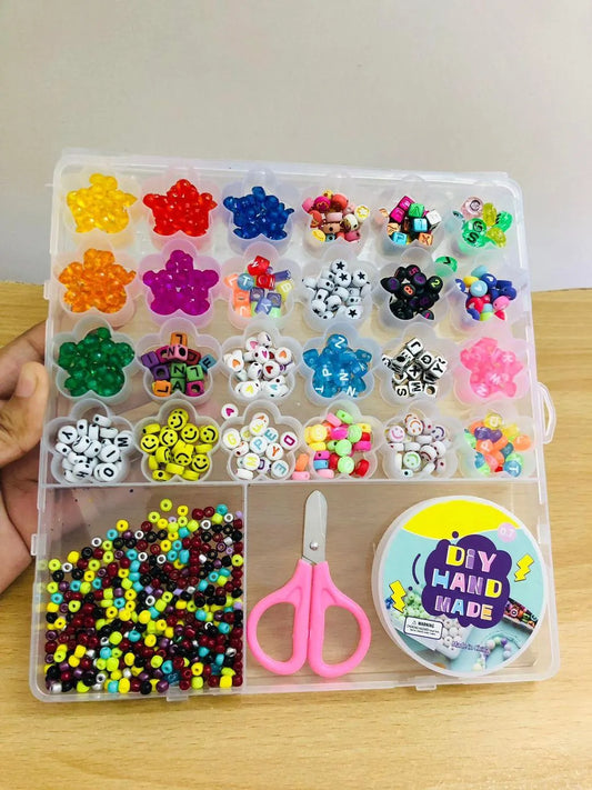 Colorful Bead Kit for Jewelry Making with Scissors