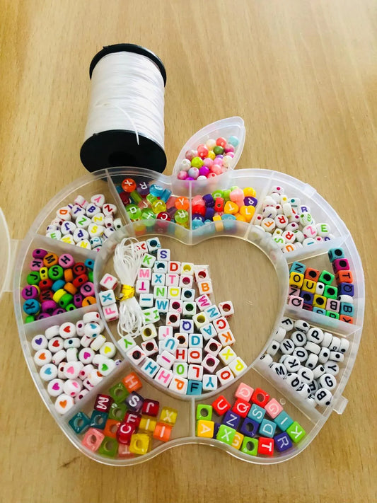 Alphabets Beads \u0026 Elastic Thread Set for Kids Craft