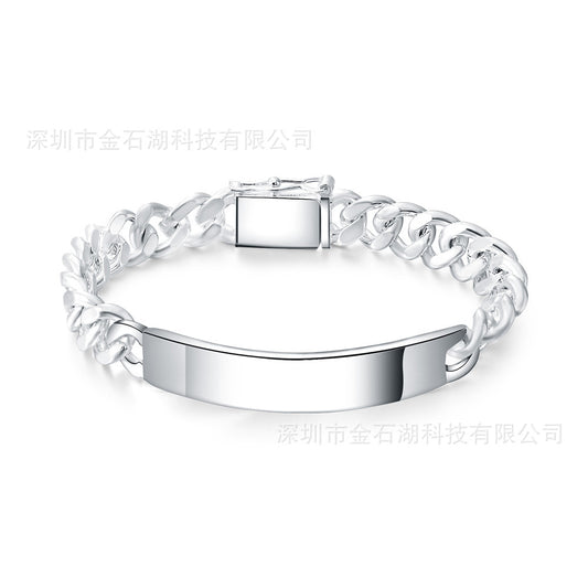 Silver Plated Bracelet for Men Women 10mm Daily Wear