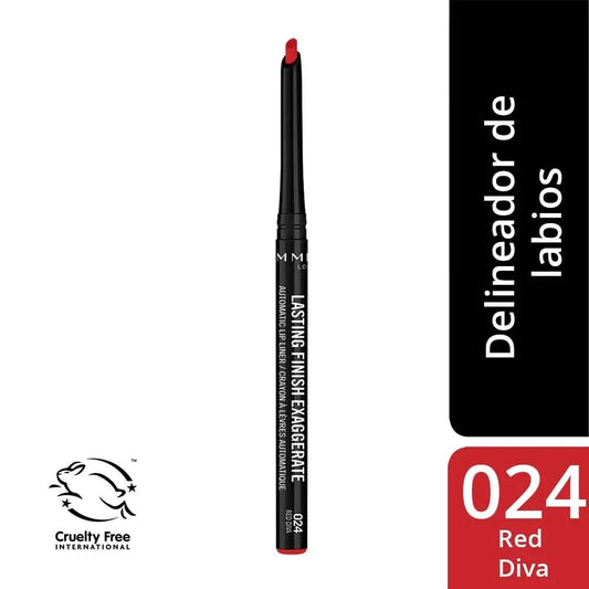 Rimmel London Lasting Finish Exaggerate Automatic Lip Liner 024 Red Diva
