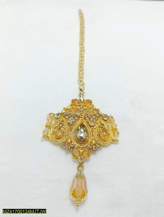 Elegant Gold-Toned Bindiya with Crystal Stones for Women