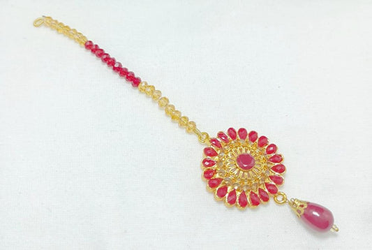 Red Resin Floral Bindiya for Women Lightweight Wedding Accessory