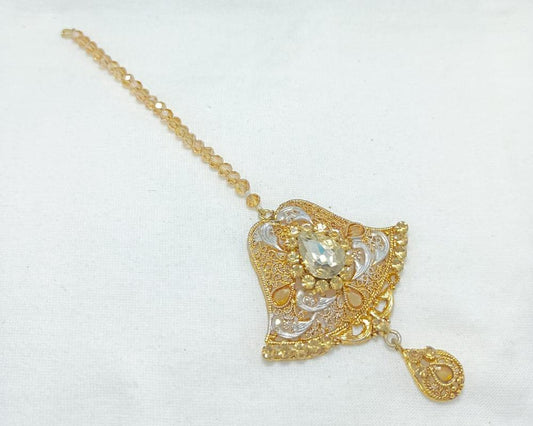 Elegant Gold Crystal Bindiya for Women Formal Wear