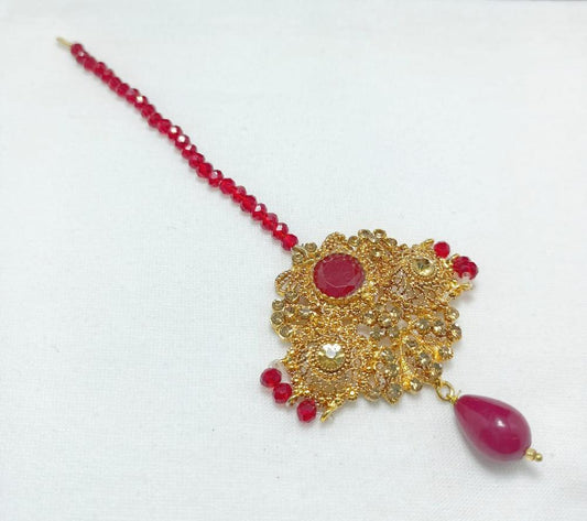 Elegant Gold Toned Bindiya with Crystal Stones for Women