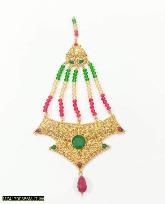 Golden Tikka with Green \u0026 Pink Beads