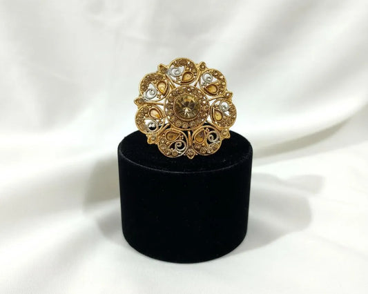 Golden Antique Adjustable Ring for Bridal \u0026 Party Wear
