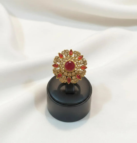 Adjustable Maroon Ring for Weddings \u0026 Daily Wear