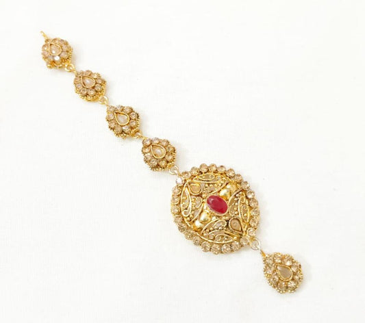 Golden Polish Bindiya for Weddings Eid Party Wear