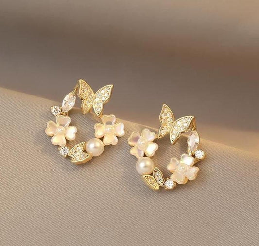 Butterfly Gold Plated Earrings for Women