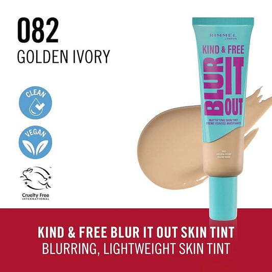 Rimmel Kind & Free Blur It Out Mattifying Skin Tint 082 Golden Ivory