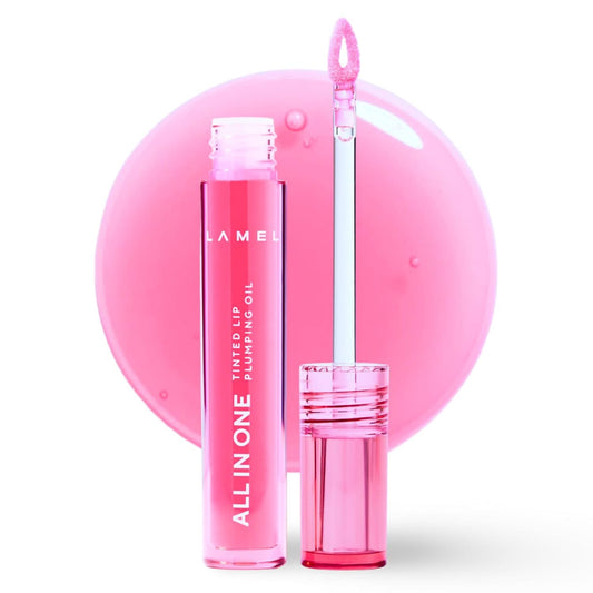 LAMEL All in One Lip Tinted Plumping Oil - 402 Pink Sparkle 3ml