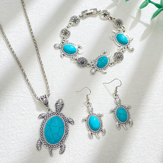 Turtle Jewelry Set Turquoise Antiques for Women