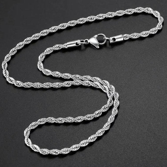 Stainless Steel Chain for Men Silver Magnetic Clasp
