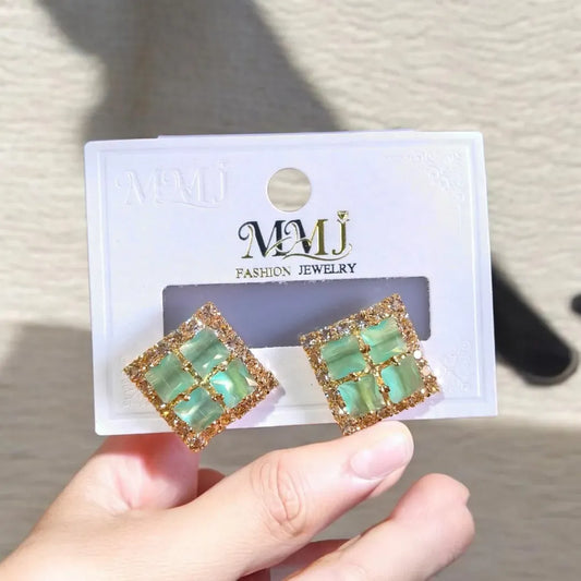 Green Gemstone Earrings for Women