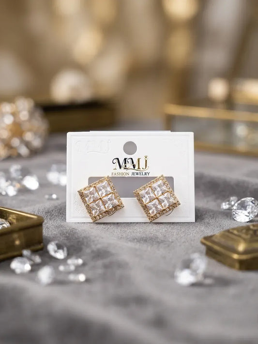 Earrings Gold Plated Studs for Women Elegant Design