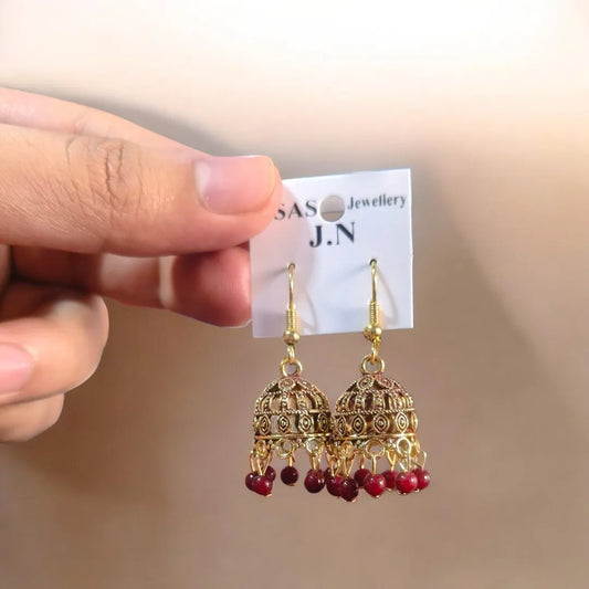 Gold Plated Funky Jhumka Earrings for Women