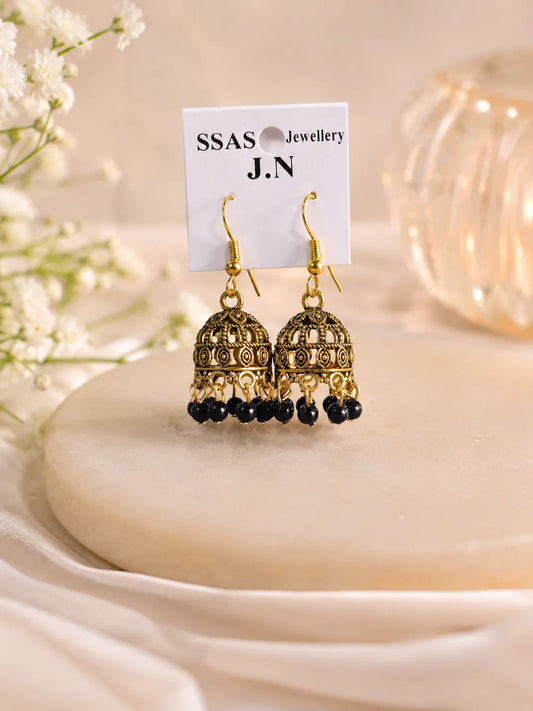 Gold Plated Funky Jhumka Earrings for Women 2 Pcs