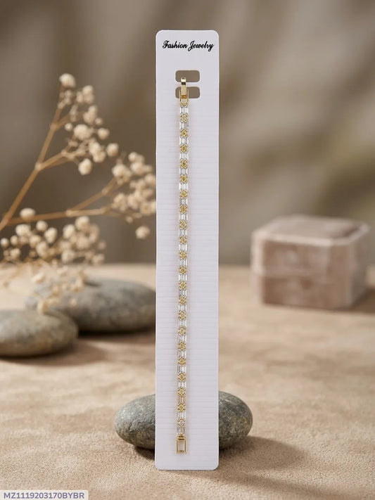 Women Funky Crystal Gold Plated Bracelet 1000oz