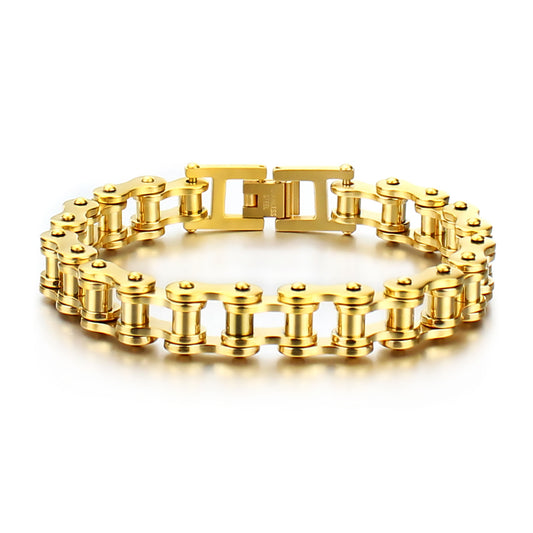 Gold Motorcycle Chain Bracelet for Men