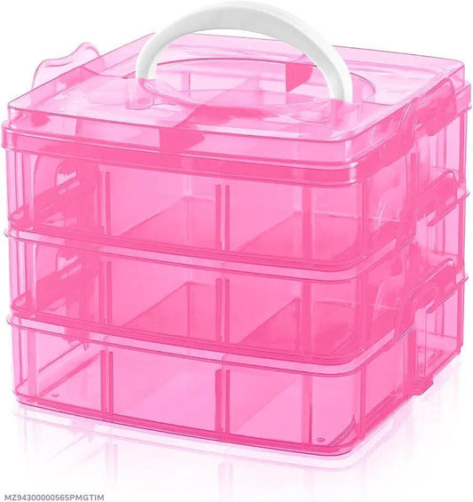 Pink Multi-Tiered Jewelry Storage Box