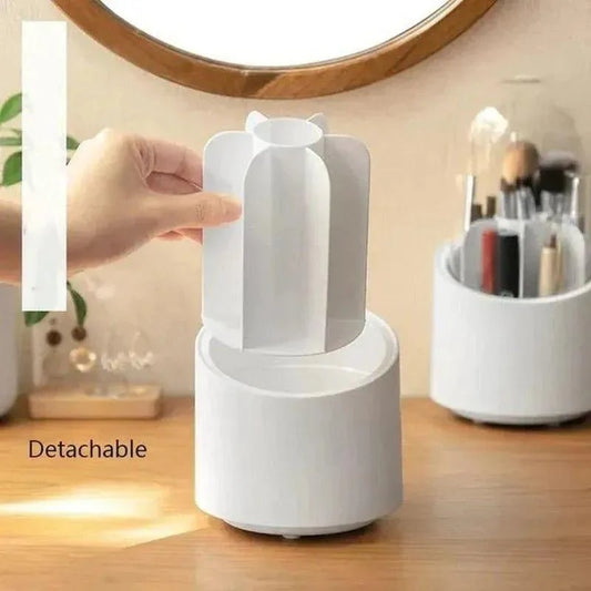 White Acrylic Makeup Brush Organizer with Dome Cover