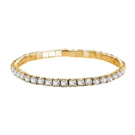 Silver Kara Bangle with Crystal Detail for Women