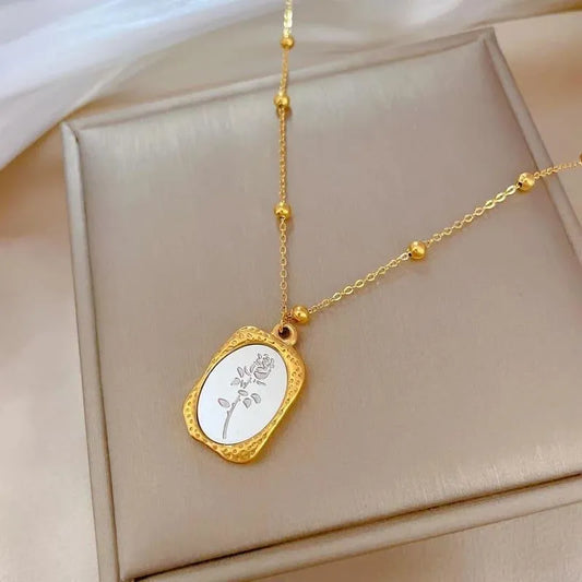 Golden Floral Flower Ball Necklace for Women