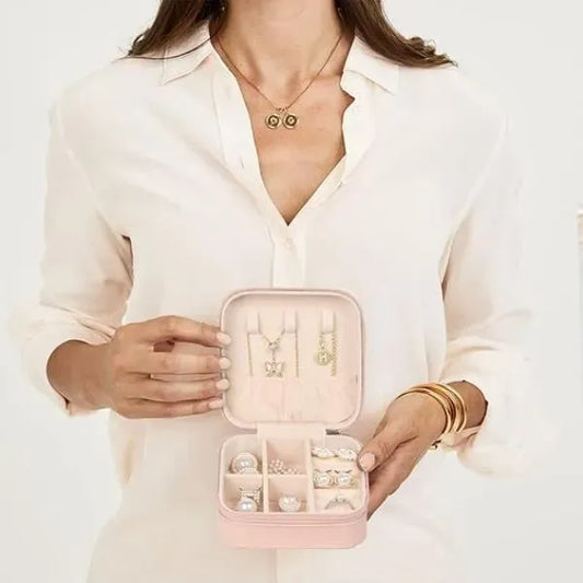 Portable Pink Jewelry Box 12\\