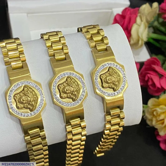 Royal Medusa Gold Bracelet for Men 12 Inches Adjustable