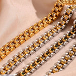 Luxury Gold & Silver Crystal Bracelet 12" Unisex