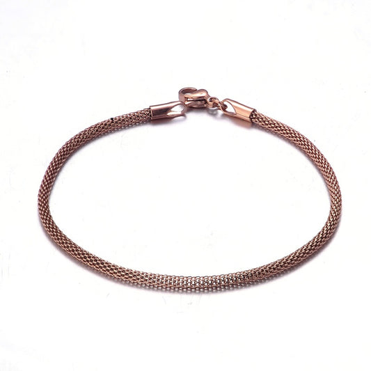Rose Gold Mesh Bracelet for Women Daily Wear