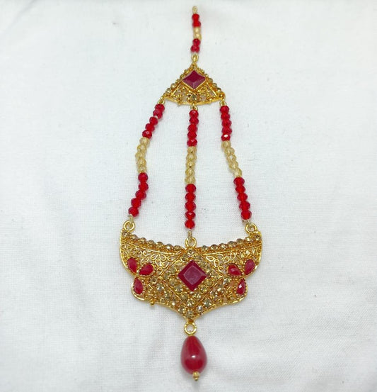 Red Resin Jhumar Pendant for Women Wedding Party Wear