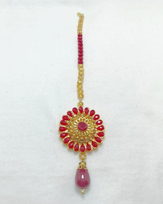 Red Resin Floral Bindiya for Women Lightweight Wedding Accessory