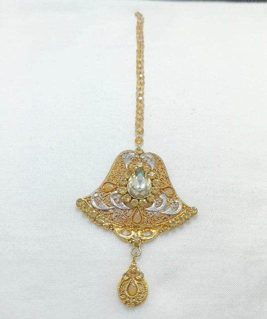 Elegant Gold Crystal Bindiya for Women Formal Wear