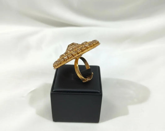 Golden Adjustable Ring for Women Wedding Party Wear