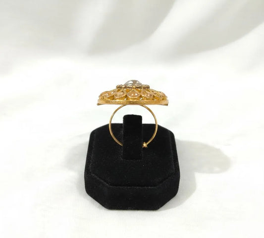 Golden Adjustable Ring for Women Wedding Party Wear