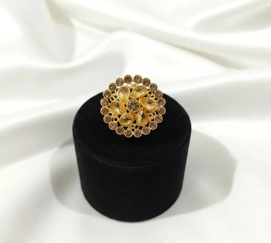 Golden Adjustable Ring for Women Wedding Party Wear