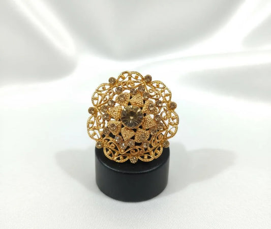 Golden Adjustable Ring for Women Wedding Party Wear