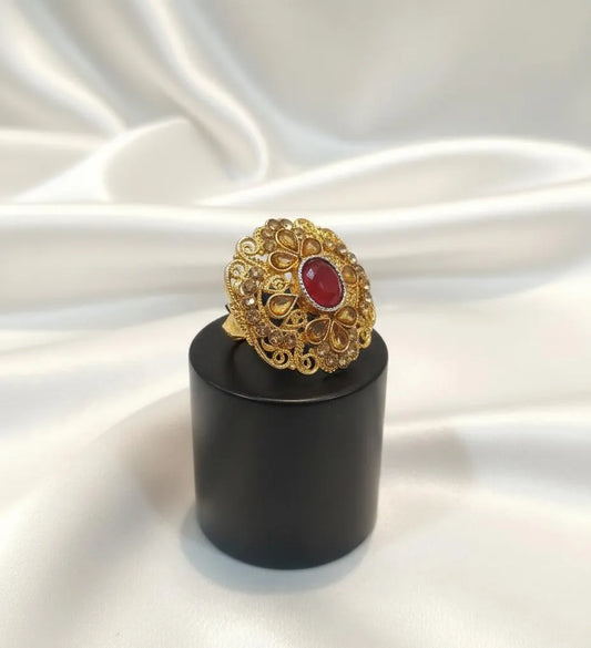 Adjustable Maroon Ring for Daily Wear \u0026 Festive Occasions