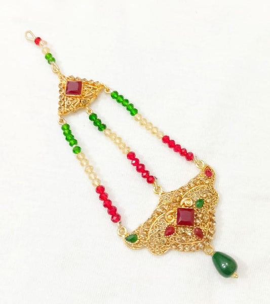 Gold Polished Multicolor Jhumar Bridal Wear