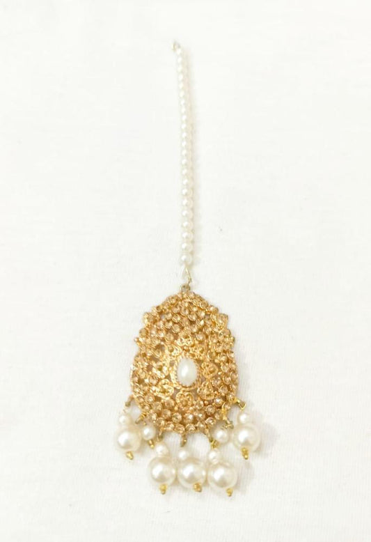 Golden Pearl Bindiya for Women Bridal Wear